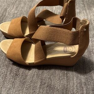 Dr. Scholl's Brown Wedge Sandals